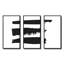 «Black and White Geometric Company II», ensemble d'art mural moderne encadré sur toile Mid-Century-72043316-72044464