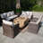 8-Person Outdoor Seating Set With Firepit Table