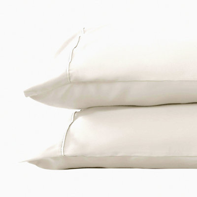 CoolBreeze Tencel Modal Sateen Pillowcase Set - Luxuriously Soft, Breathable, Cooling Beech Tree Fiber - White - 100% Natural - Hypoallergenic