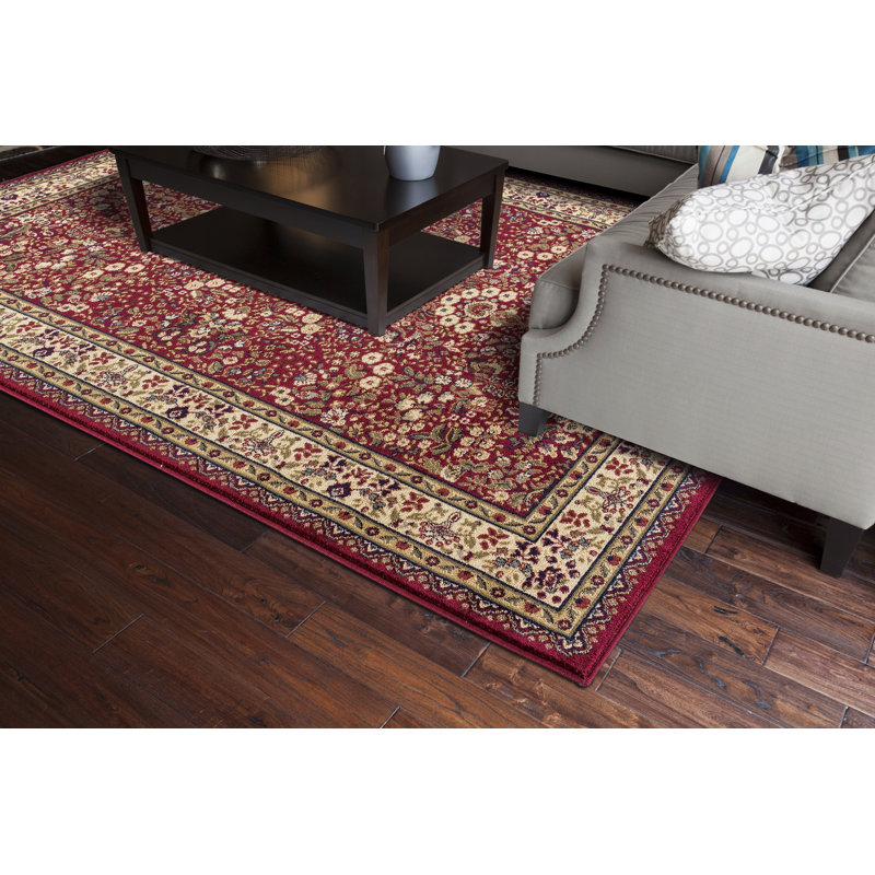 Tapis rouge à tissage plat Edmont, Rectangle 2 pi 7 po x 4 pi