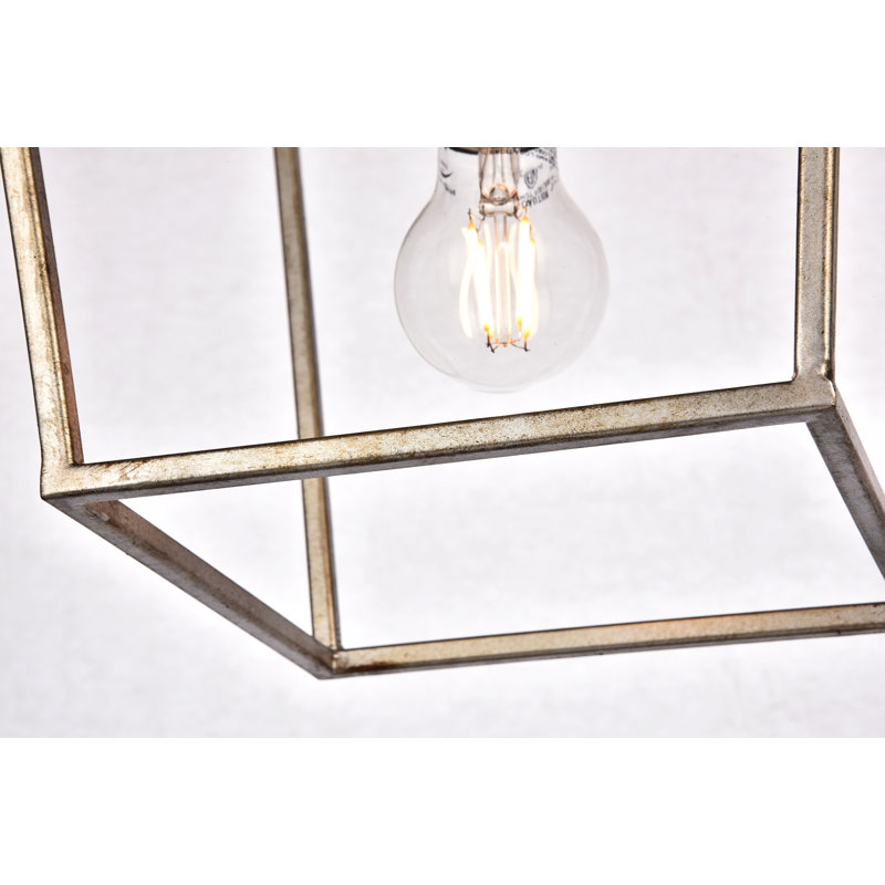 Luminaire suspendu géométrique 1 lumière Finnick, Argent rétro