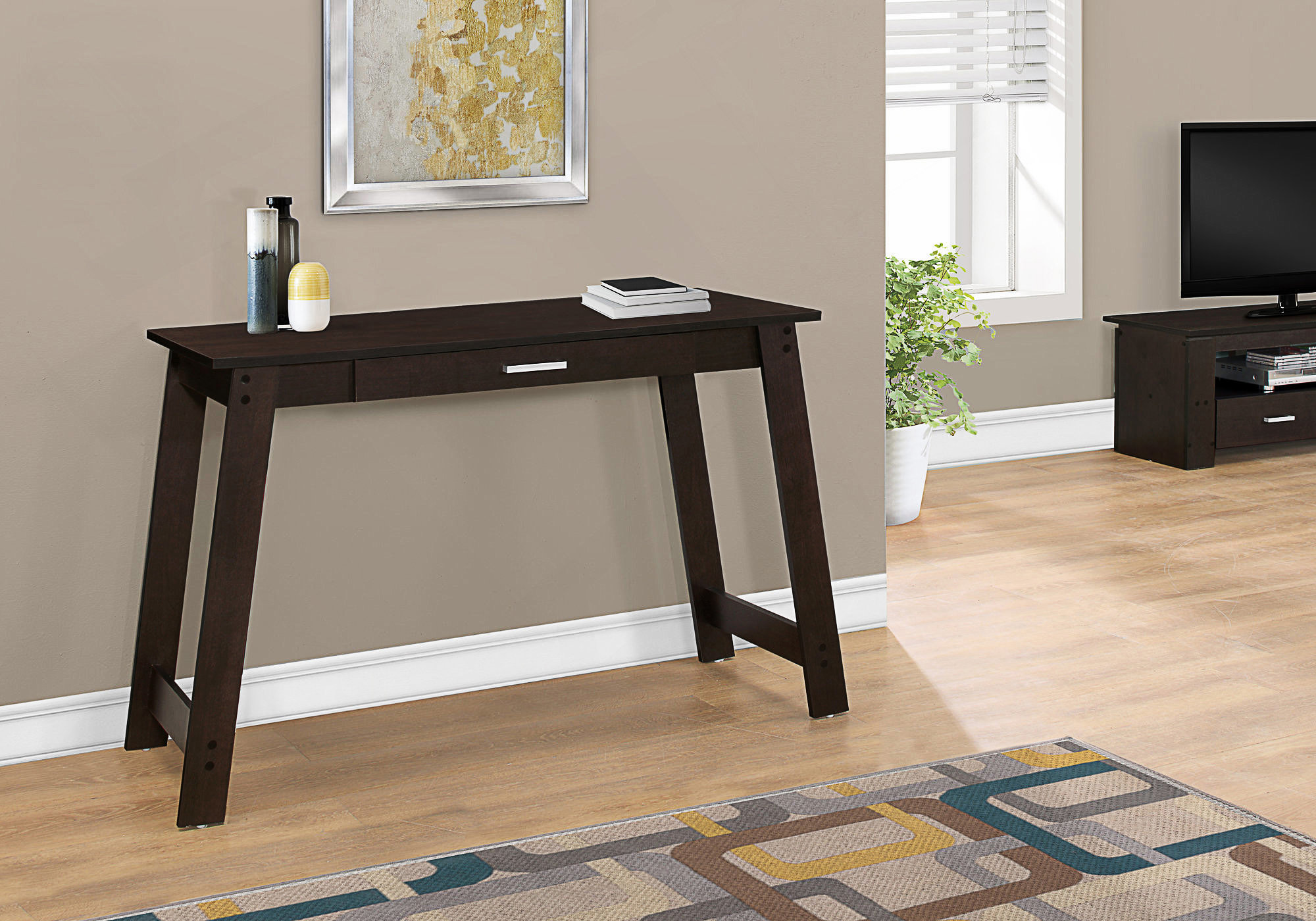 Latitude Run® Modern Computer Desk With Storage Drawer For Home Office ...