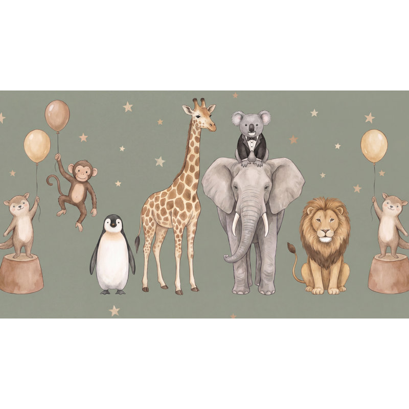 Adhésif mural Jungle, Non tissé non collé, 120" x 96"