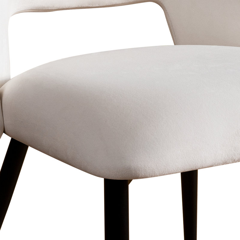 Chaise d'appoint rembourrée en velours Fatou, Beige
