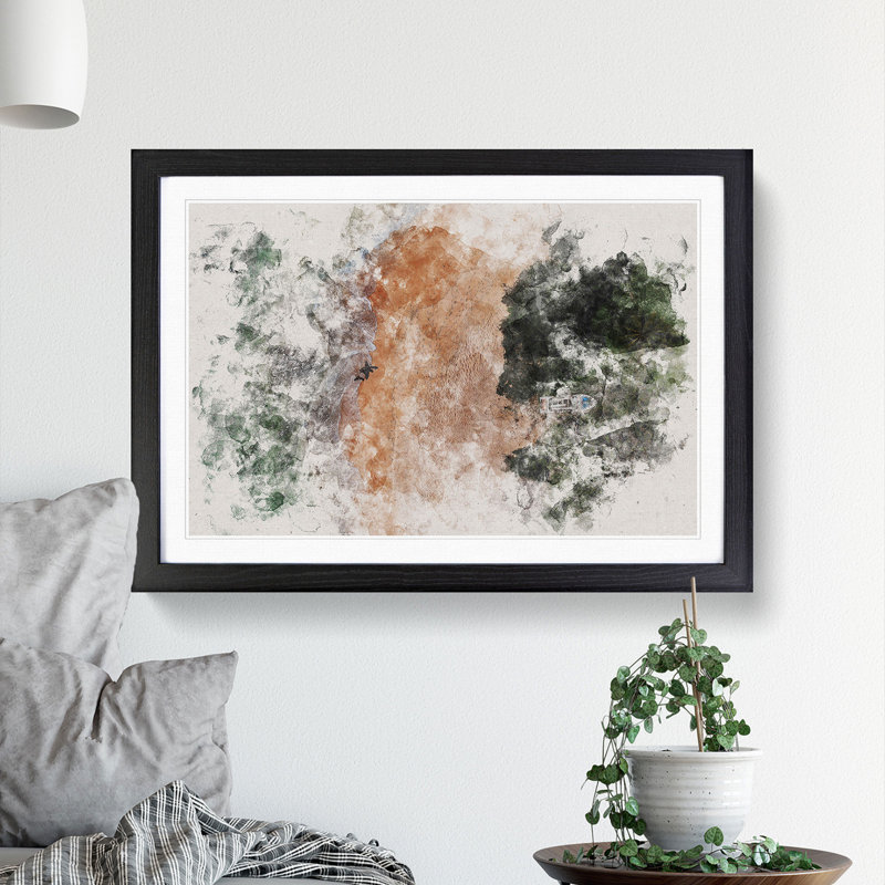 Beauty of Midigama Beach in Sri Lanka - Picture Frame Painting, 65cm H x 90cm W x 2cm D, Black