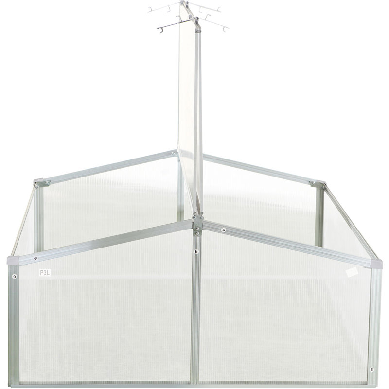 Hanover 39-Inch Double Garden Bed Cold Frame Mini Greenhouse with Adjustable Roof Ventilation
