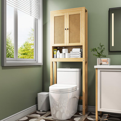 Rattan Over The Toilet Storage Cabinet
