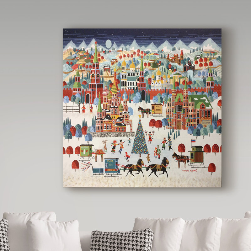 « red square », reproduction de peinture à l’acrylique sur toile tendue, H 14 po x l 14 po x P 2 po