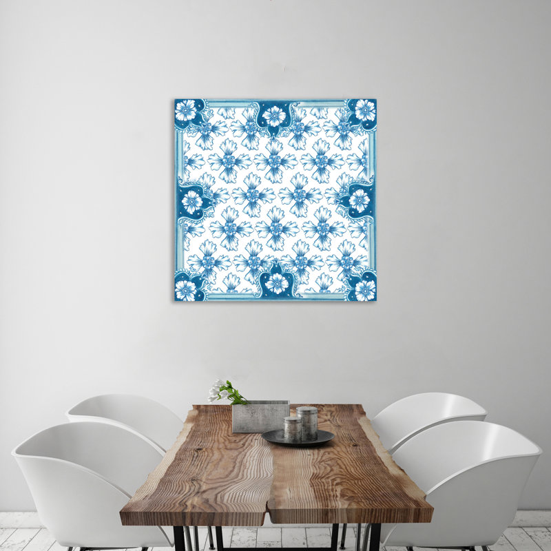 «Chinoiserie Tile», toile tendue par Charlton Home®, H 12 po x l 12 po x P 1,5 po