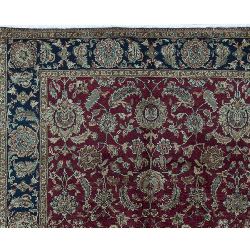 Sona Wool Oriental Area Rug in Red/Navy