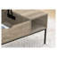 Table basse à plateau relevable de 42 po avec rangement, table de cocktail rectangulaire, finition bois taupe foncé
