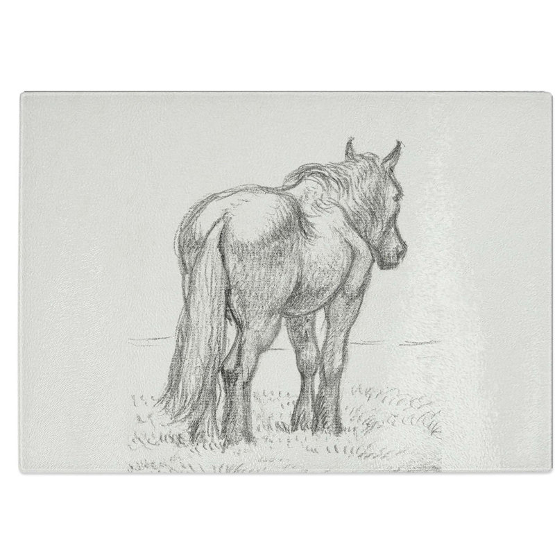 Tempered Glass Standing Horse by Jean Bernard Chopping Board, 39 cm W x 28.5 cm L