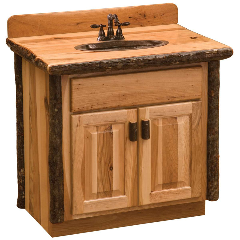 Meuble-lavabo Fireside Lodge Hickory - 30 po - sans comptoir - Espresso - Centre de l'évier