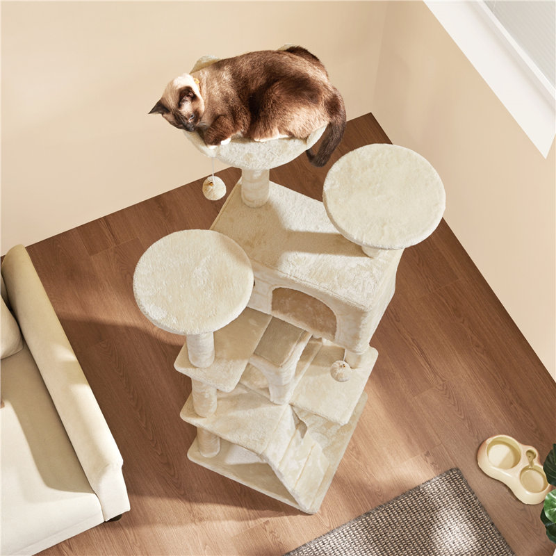 Arbre à chat 61,5 po Dagenham, Beige, H 61,5 po x l 19,5 po x P 19,5 po