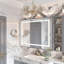 Miroir de salle de bain 48 x 36 pouces à DEL, miroir à DEL 3000-6000K dégradé à l'avant et à l'arrière pour la salle de bain, 3 couleurs à intensité variable, anti-buée amélioré IP54, miroir mural à plaques suspendues (seulement les miroirs, pas les armoires)