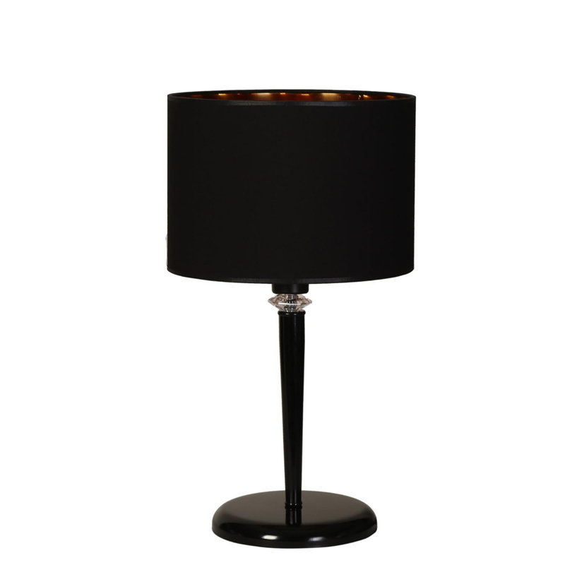 Lampe de table en métal noir Luro de 21,7 pouces de hauteur, 7,9 pouces de diamètre de base et 11,8 pouces de diamètre d'abat-jour | Peinture durable séchée au four, douille E27 (60 W maximum) | Design moderne pour le salon et la chambre à coucher