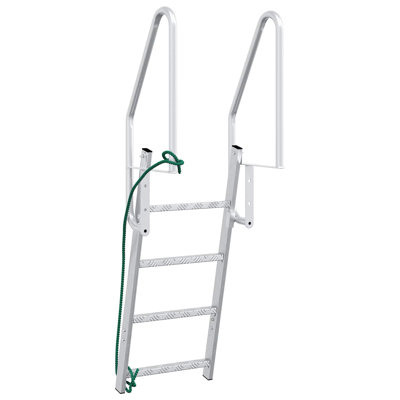 Échelle de quai à 4 marches en aluminium argenté 22,83 x 30,31 x 65,35 Vidaxl