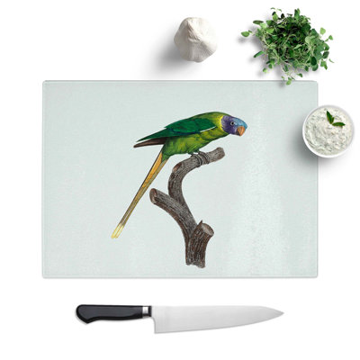 Tempered Glass a Plum-Headed Parakeet Chopping Board
