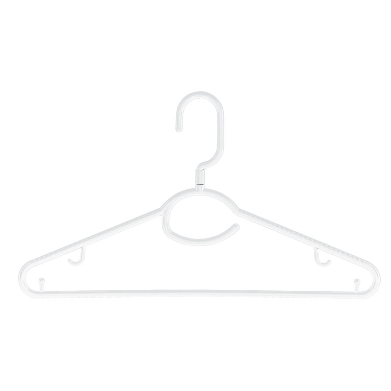 White Heavyweight Plastic 360 Swivel Neck Hangers, 5-Pack