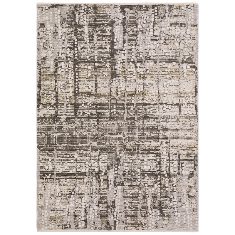Tapis industriel ivoire / brun Telisa, Rectangulaire 3 pi x 5 pi