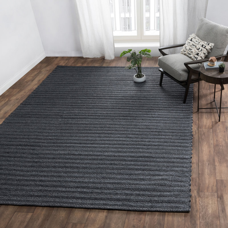 Tapis gris zone handwoven Molimo, Rectangle 9 pi x 12 pi
