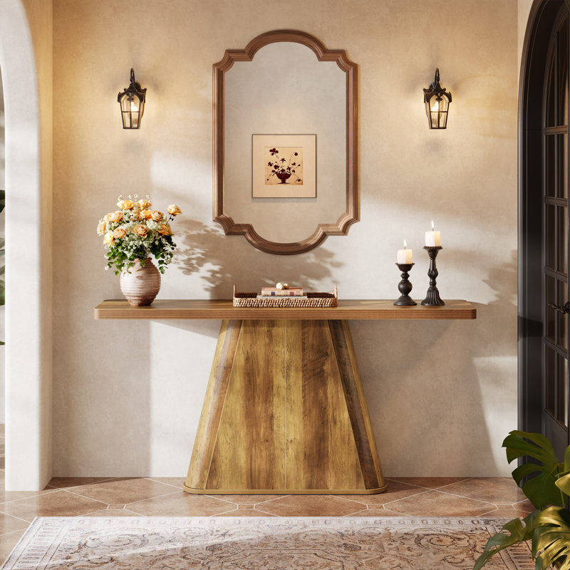 63" Long Console Table for Entryway，Farmhouse Sofa Table Behind Couch