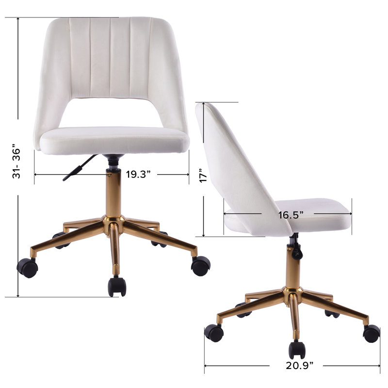 Maya Swivel Vanity Chair with 360 Degree Rotation Modern Makeup Desk Seat with Adjustable Height, White