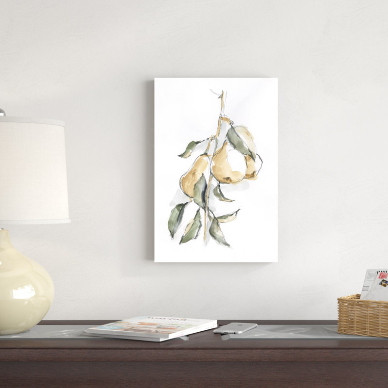 Aquarelle, fruits, contour I, H 18 po x l 12 po x P 1,25 po