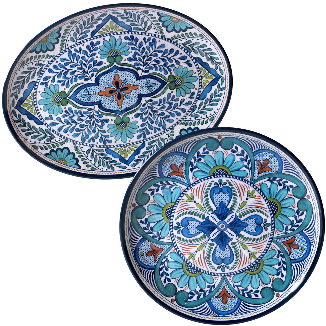 Certified International Talavera 2 Piece Heavy Weight Melamine Platter Set Certified International