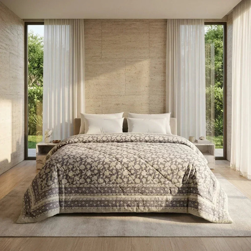 Comforter, Queen, Cream Taupe Neutral