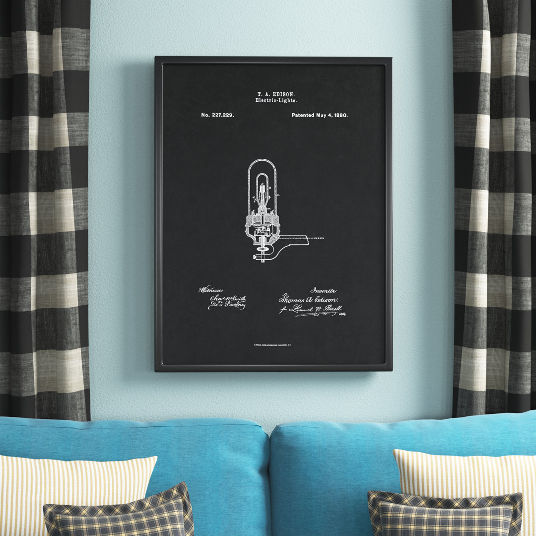 " 1880 Thomas Edison Electric Lights Vintage Patent Artwork " by SpotColorArt 17 Stories 