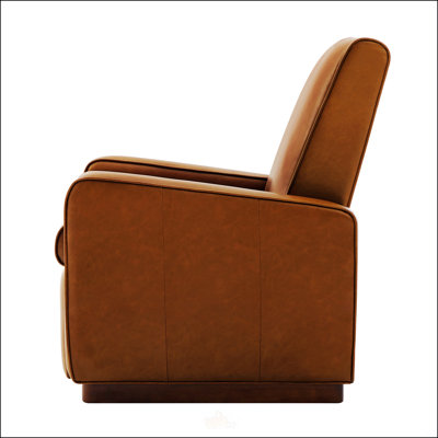 Fauteuil inclinable manuel moderne avec dossier réglable à 160 °, revêtement en polyuréthane et pieds en bois d'hévéa pour plus de confort et de style