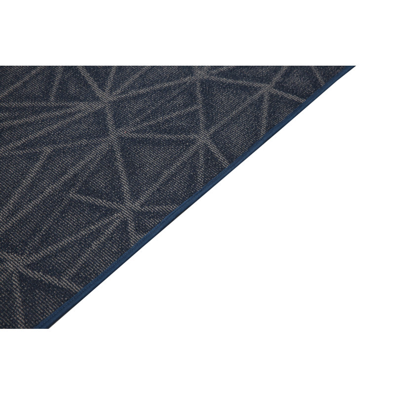 Tapis bleu marine Bowermaster, Demi-cercle 30 po x 60 po