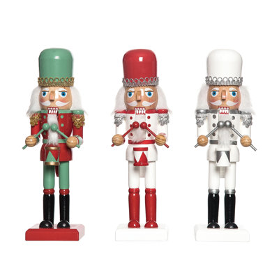  Ensemble de 3 décorations de Noël en bois couleur casse-noisette