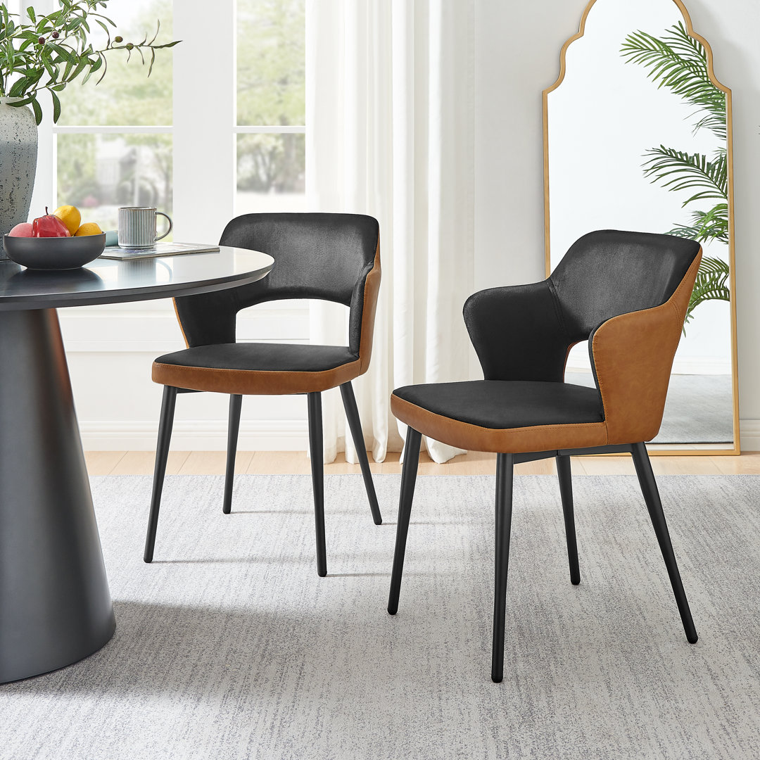 Alcea Modern Design Dining Chair - Luxury Faux Leather Upholstered Armchair