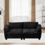 Canapé 84,5 po en chenille noire avec repose-pieds, housse amovible, assemblage facile-1878321066
