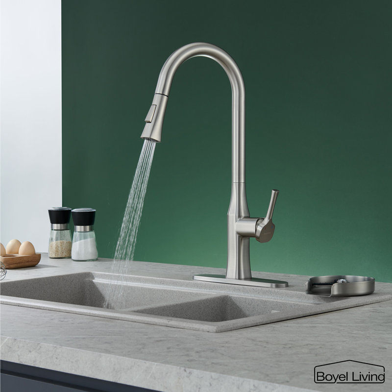 Boyel Living Pull Down Kitchen Faucet, Brushed Nickel