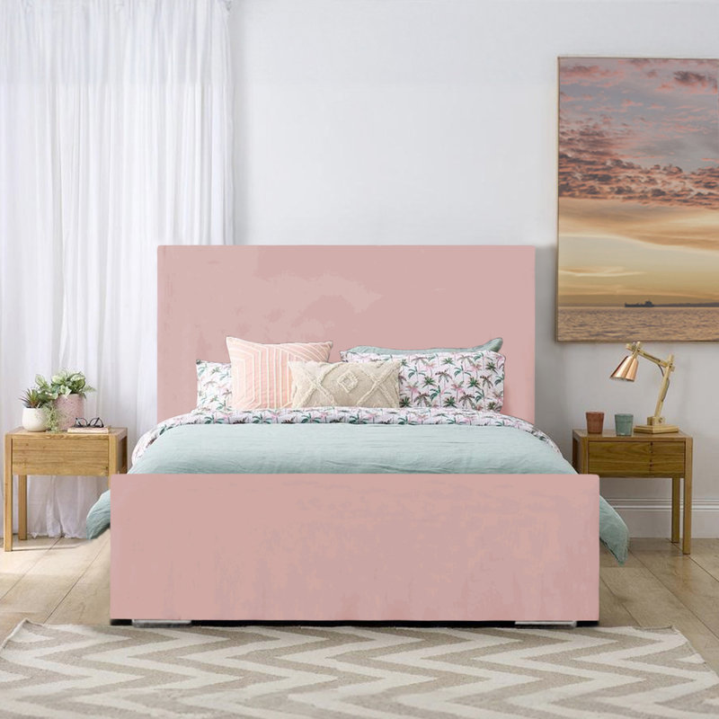 Prisila Upholstered Bed, Pink, Double (4'6)