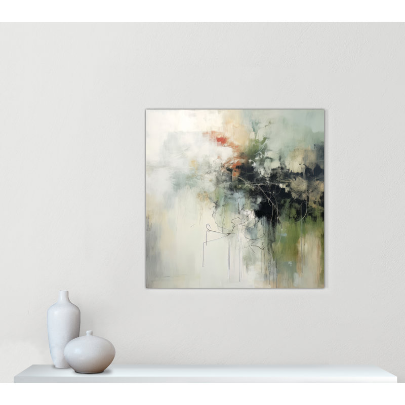 «Green Abstraction I Print» par Irena Orlov, Sans cadre, L 40 po x H 40 po, Toile tendue