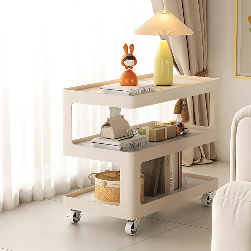 Table d'appoint mobile de style crème