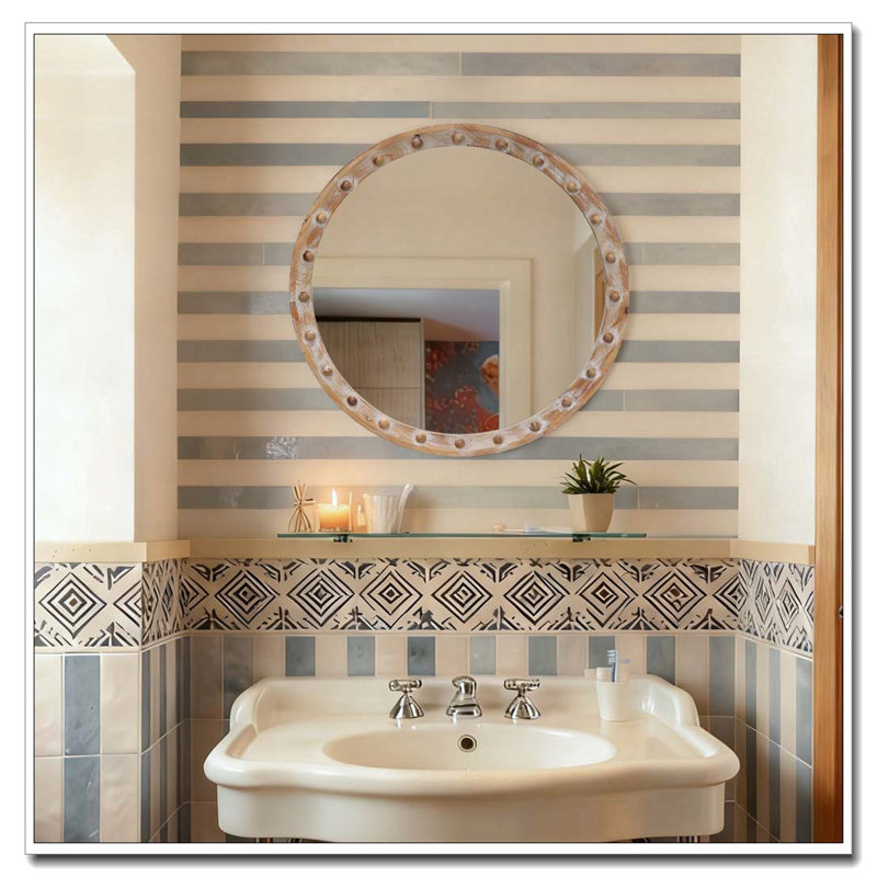 Vintage Rustic Round Wall Mirror