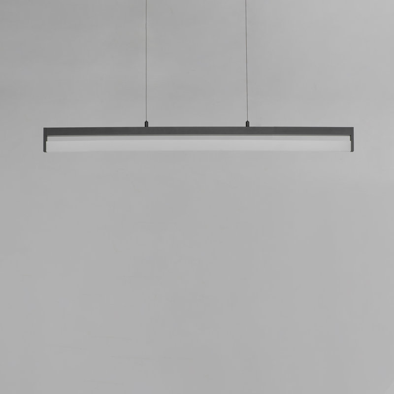 Alessandrini 1 - Light Matte Black LED Kitchen Island Pendant, 3.75" H x 48" W x 1.25" D