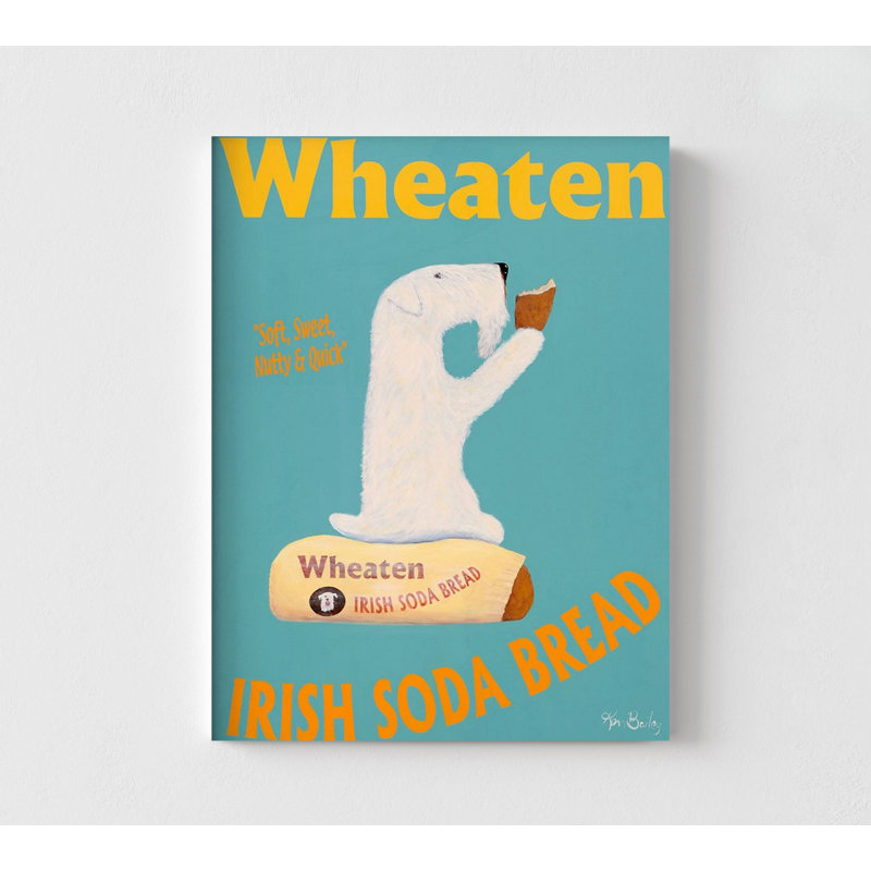 «Soft-Coated Wheaten Terrier», impression d'affiche, idée de cadeau de maman Terrier, art mural Terrier, affiche de pain, art mural chien blanc