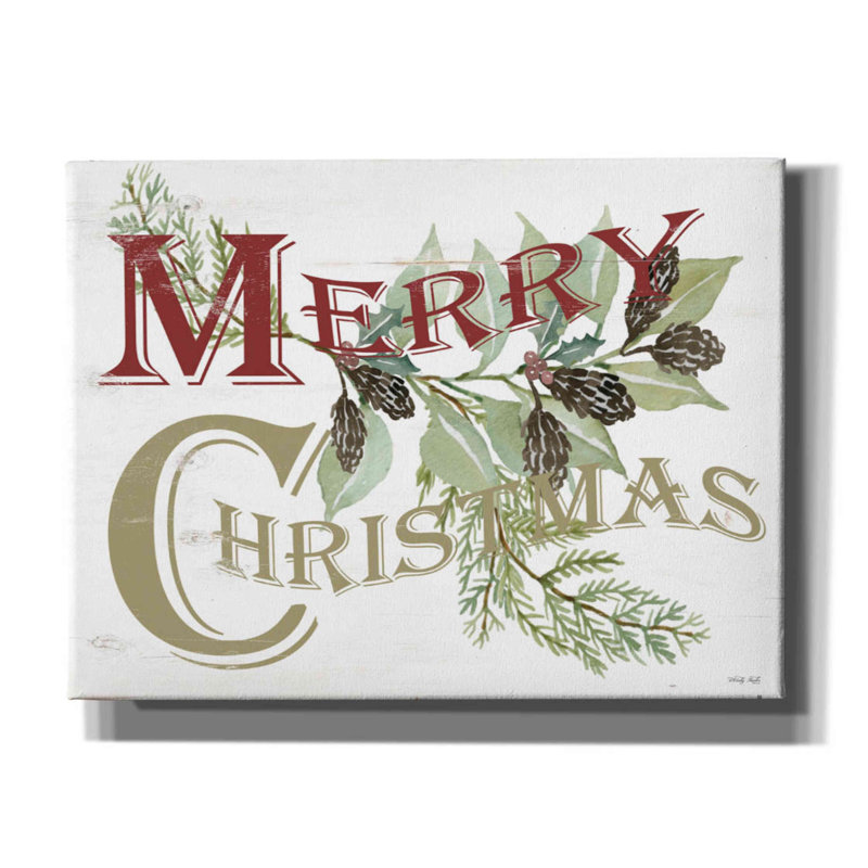 «Vintage Merry Christmas» par Cindy Jacobs, art mural sur toile, H 12 po x l 16 po x P 0,75 po