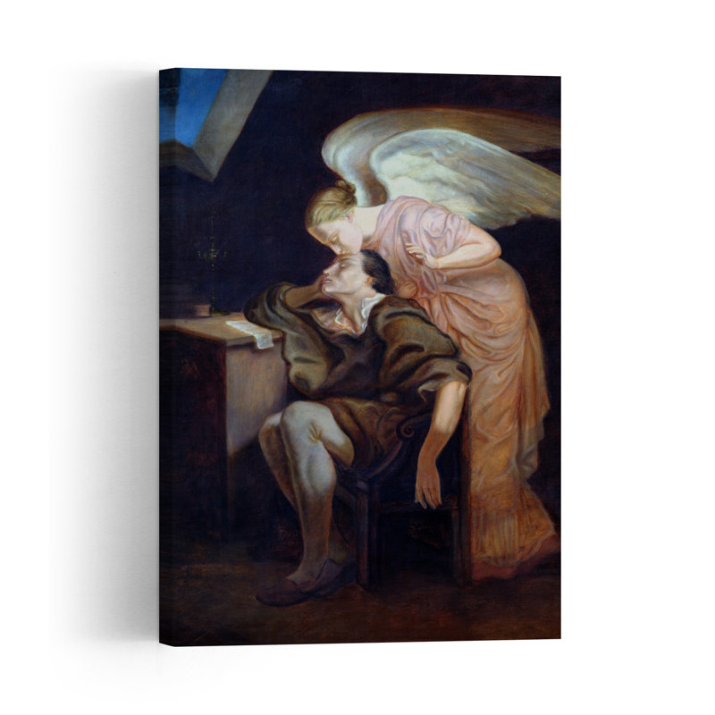 The Dream Of The Poet Or, The Kiss Of The Muse, 1859-60 Dreamy Abstract Contemporary Wall Art Print by Paul Cezanne - Wrapped Canvas Print