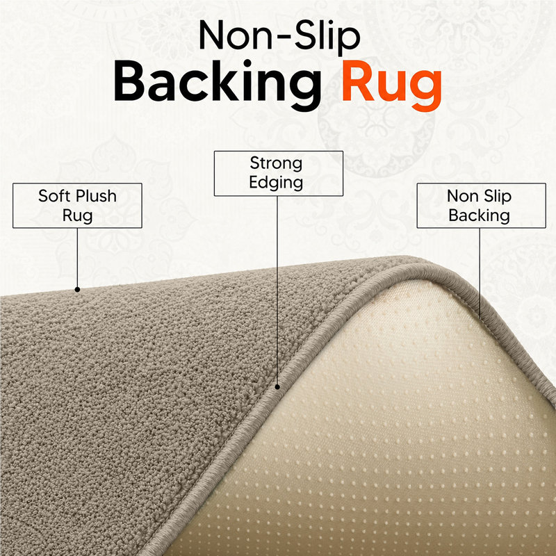 Aspire Homeware Beige Modern Area Rug, BEIGE, 60x120cm