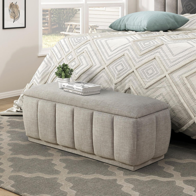 Meuble de rangement moderne en tissu taupe, Taupe