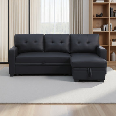 Canapé modulaire convertible rembourré avec méridienne coulissante