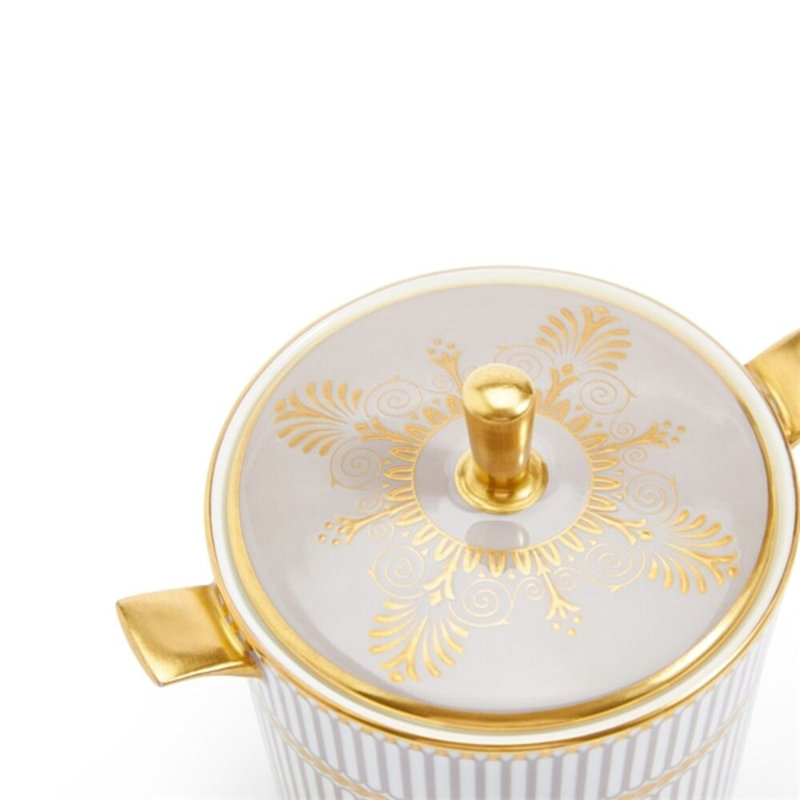 Wedgwood Anthemion Gray Sugar & Creamer Set