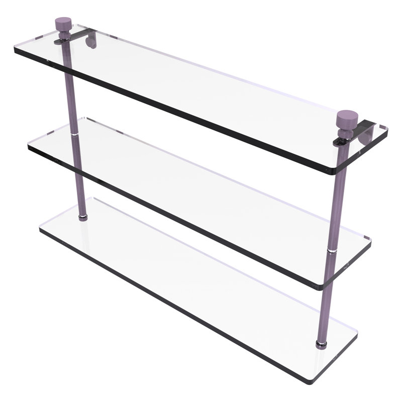 Ballenas 3 Piece Tiered Shelf, Lavender, 15" H x 22" W x 5" D